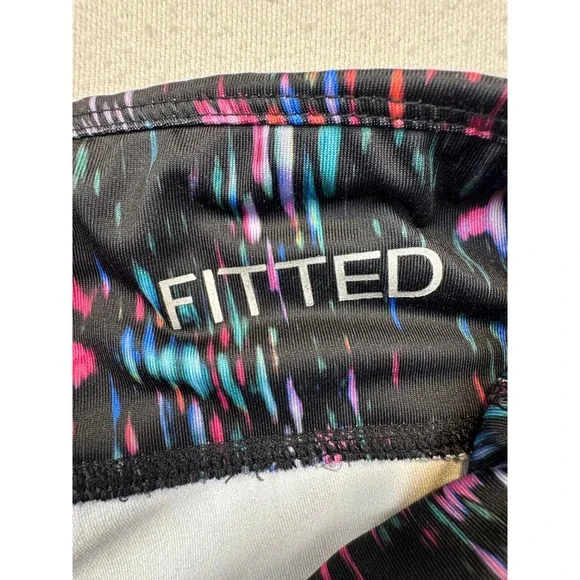 Danskin Now Capri Leggings Women L Black Multi Color Fitted Yoga Pants - Picture 5 of 11